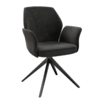 Apportez une touche d'élégance scandinave et de clarté à votre intérieur avec la CHAISE VIENNA ACCOUDOIRS de L'Arche du Bois, revêtue de la finition Gris clair. Cette chaise est l'incarnation d'un design contemporain qui privilégie la douceur des tons et le confort haut de gamme. L'assise et le dossier sont généreusement rembourrés et habillés d'un tissu Gris clair richement texturé. Cette couleur neutre et versatile s'intègre harmonieusement à tout décor, apportant une luminosité appréciable. Les accoudoirs ouverts et le dossier haut assurent un excellent maintien et un confort enveloppant pour de longues tablées. La fonctionnalité est de mise grâce au mécanisme pivotant qui permet une rotation douce et fluide autour de la table. La chaise repose sur un piètement étoile (4 branches) fin et angulaire en métal foncé (noir/anthracite), qui contraste subtilement avec le gris clair de l'assise. La CHAISE VIENNA Gris clair est la solution idéale pour un intérieur qui valorise le confort, la versatilité et un design fort.