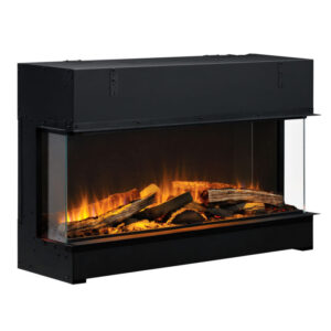 Cheminée électrique, cheminée à vapeur d'eau haut de gamme Vivente Plus 100 avec technologie de flammes Revillusion, lit de bûches en céramique et vitre anti-reflet, L'Arche du Bois.